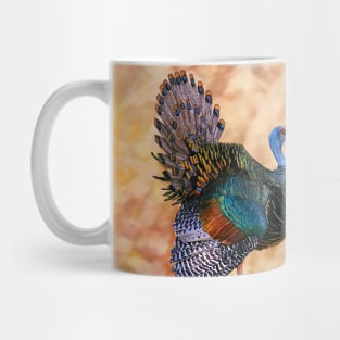 Ocellated Turkey in Autumn Leaves Mug